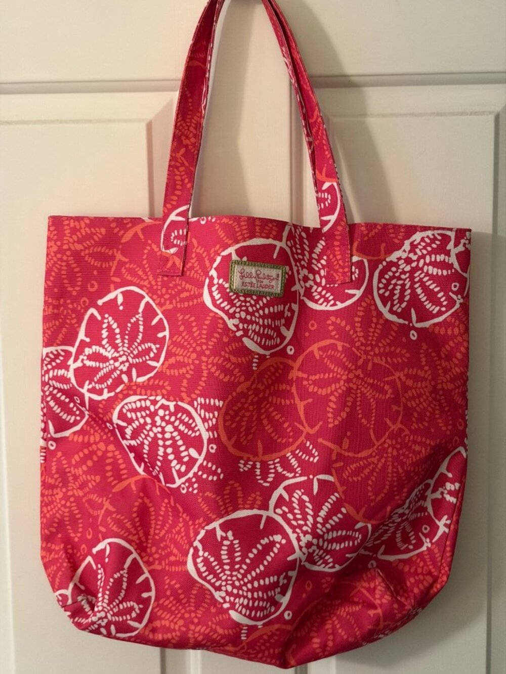 Lilly Pulitzer For Estee Lauder "Beachy Seashell" Canvas Tote Bag Pink - Picture 1 of 6